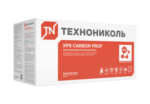 Экструдированный пенополистирол (XPS) ТЕХНОНИКОЛЬ CARBON PROF RF 1180х580х80 мм L-кромка