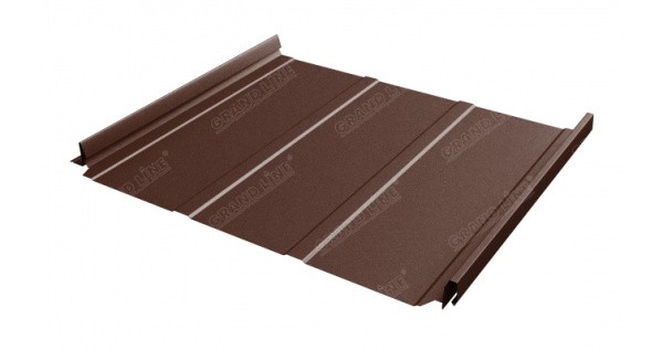 Кликфальц Pro Line 0,5 Quarzit с пленкой на замках RAL 8017 шоколад Metallic